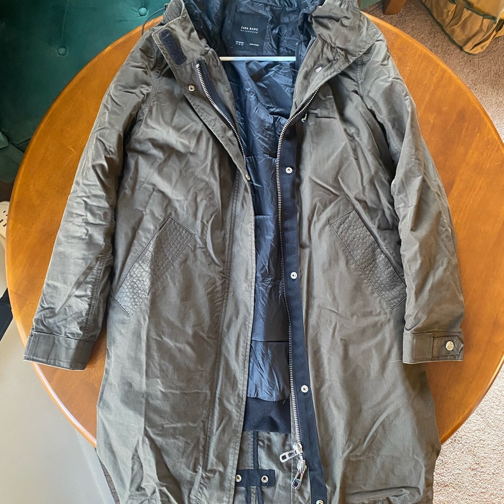 Zara Women Khaki Two Layers Coat